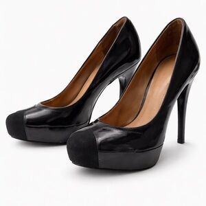 BCBGeneration Black Patent Platform Heels Size 8B Stiletto Pumps Classic